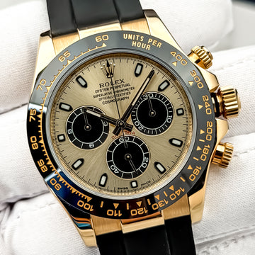 2018 Rolex Cosmograph Daytona 40MM 18k Yellow Gold Champagne Dial Oysterflex Strap (116518LN)