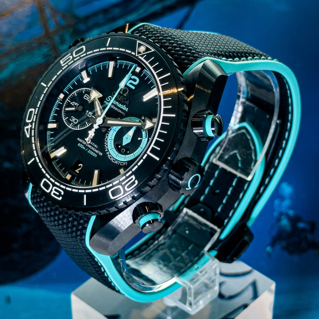 Omega Seamaster Planet Ocean Chronograph Entz Deep Black