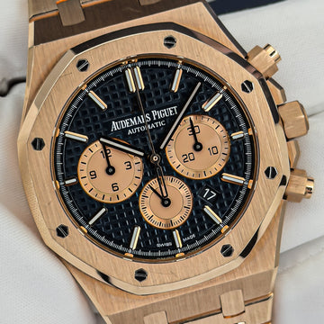 2017 Audemars Piguet Royal Oak Chronograph 41MM 18k Rose Gold Blue Dial Non-Converted Box Papers 26331OR.OO.D315CR.01