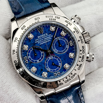 Rolex Cosmograph Daytona Sodalite Dial 18K White Gold Men's Watch 116519