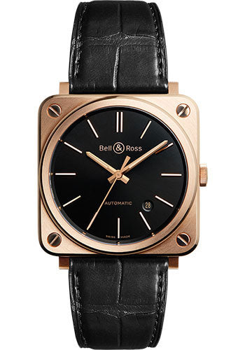 Bell & Ross BR S-92 Rose Gold Watch - Alligator Strap