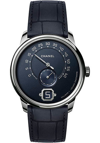 Chanel Monsieur Blue Edition Manual-Wind Watch - White Gold Case - Grained Navy Blue Dial - Navy Blue Strap Limited Edition of 55 - H6432