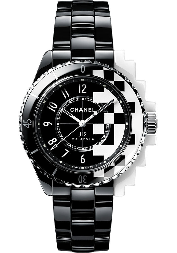 Chanel J12 CYBERNETIC Automatic Watch - 38mm Black Ceramic And Steel Case - Black Dial - Black Ceramic Bracelet - H7988