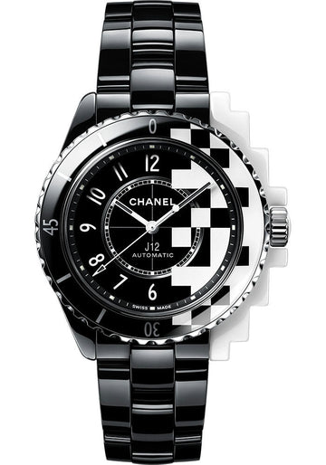 Chanel J12 CYBERNETIC Automatic Watch - 38mm Black Ceramic And Steel Case - Black Dial - Black Ceramic Bracelet - H7988