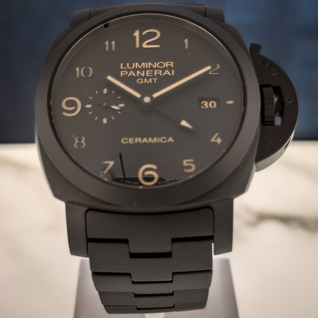 Panerai Luminor 1950 3 Days GMT Tuttonero Ceramica PAM00438 44mm Complete Set + 2 Extra Straps