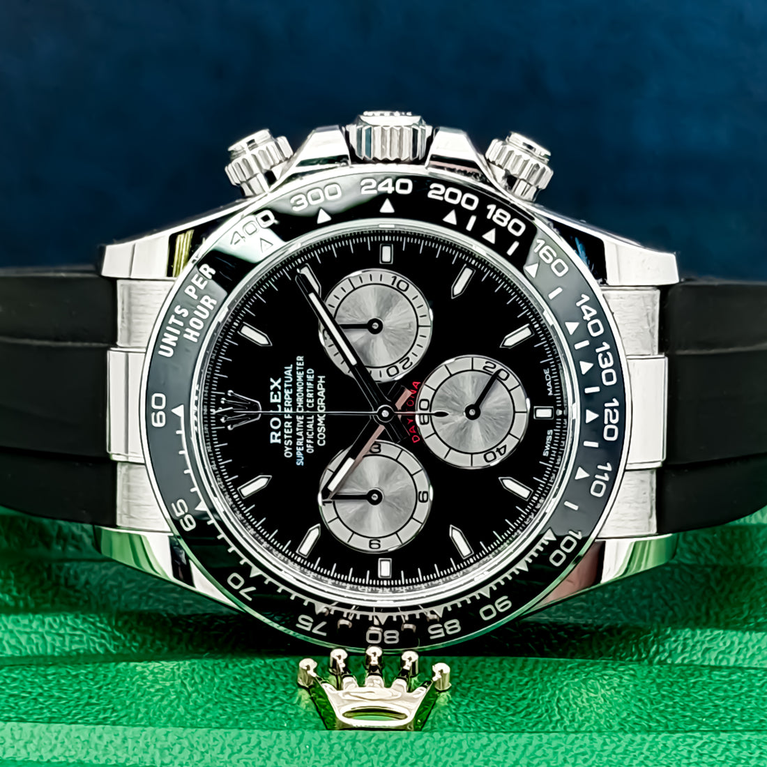 2024 Rolex Cosmograph Daytona 40MM 18k White Gold Black Dial Oysterflex Strap (126519LN)