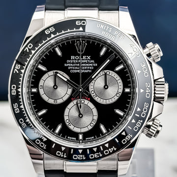 2024 Rolex Cosmograph Daytona 40MM 18k White Gold Black Dial Oysterflex Strap (126519LN)