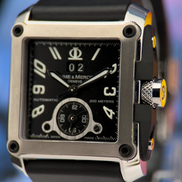 Baume & Mercier Hampton XL Magnum 34MM Black Dial Rubber Strap M0A08749