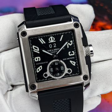 Baume & Mercier Hampton XL Magnum 34MM Black Dial Rubber Strap M0A08749