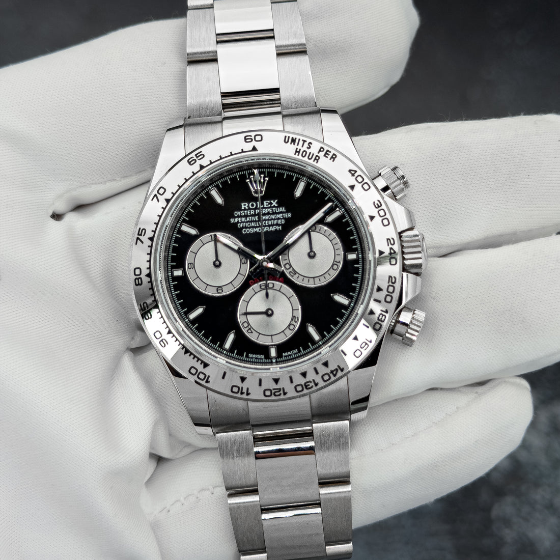 Rolex Cosmograph Daytona 126509 Bright Black and Steel Dial White Gold Full Set 2026