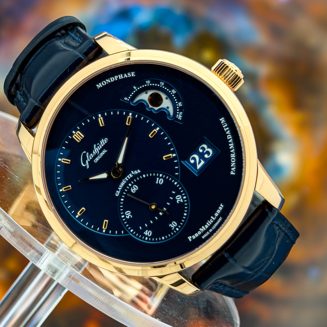 Glashütte Original PanoMaticLunar 1-90-02-11-35-61 Red Gold Blue Dial 2025 Full Set