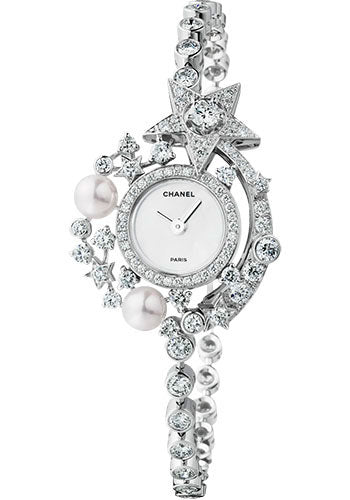 Chanel Comete Jewelry Watch - Star Motif - White Gold Case - J60582