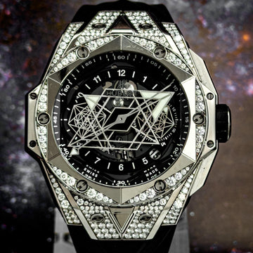 Hublot Big Bang Sang Bleu II Unico Titanium Pavé 45MM Full Set 418.NX.1107.RX.1604.MXM20