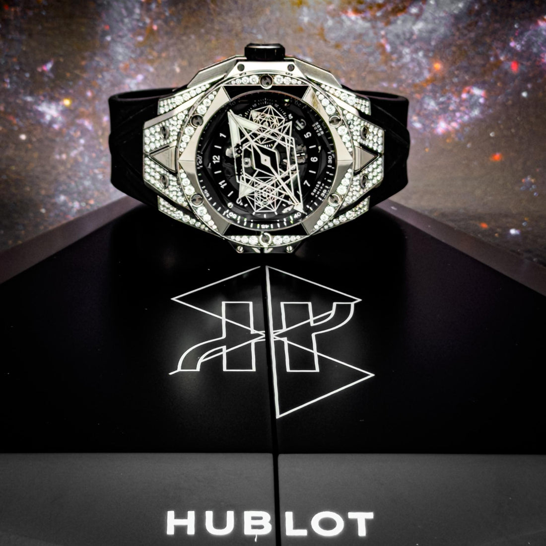 Hublot Big Bang Sang Bleu II Unico Titanium Pavé 45MM Full Set 418.NX.1107.RX.1604.MXM20