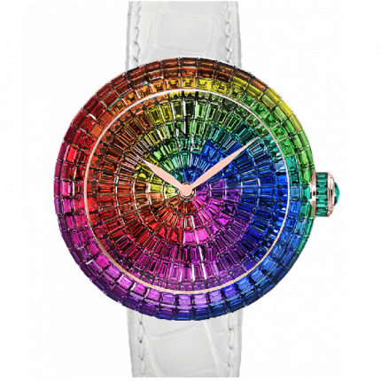 Jacob & Co. Brilliant Full Baguette Rainbow Multi-Colored Sapphires 44 mm BA534.40.HR.HR.B