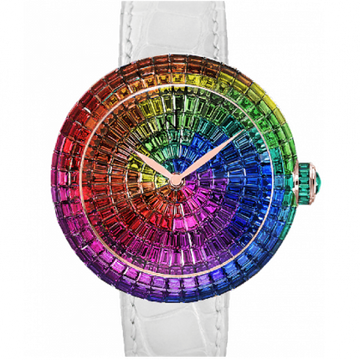 Jacob & Co. Brilliant Full Baguette Rainbow Multi-Colored Sapphires 44 mm BA534.40.HR.HR.B