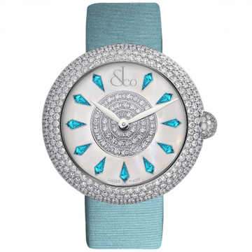Jacob & Co. Brilliant Half Pave Icy Blue Sapphires 38 mm BQ020.10.RH.KG.A