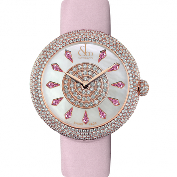 Jacob & Co. Brilliant Half Pave Rose Gold Pink Sapphires 38 mm BQ020.40.RH.KC.A