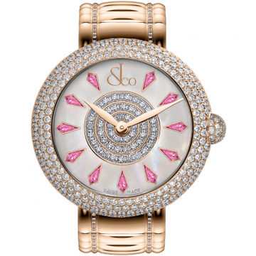 Jacob & Co. Brilliant Half Pave Rose Gold Couture Pink Sapphires 38 mm BQ020.40.RH.KC.A40RA