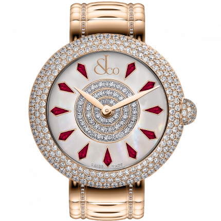 Jacob & Co. Brilliant Half Pave Rose Gold Couture Ruby 38 mm BQ020.40.RH.KE.A40RA