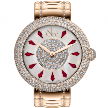 Jacob & Co. Brilliant Half Pave Rose Gold Couture Ruby 38 mm BQ020.40.RH.KE.A40RA