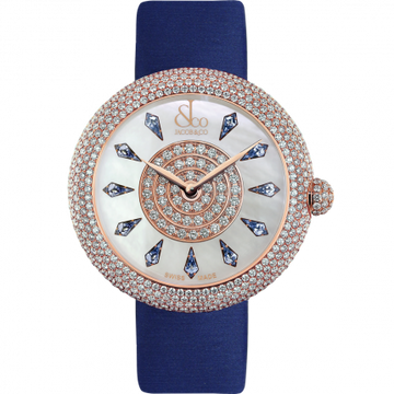 Jacob & Co. Brilliant Half Pave Rose Gold Blue Sapphires 38 mm BQ020.40.RH.KF.A