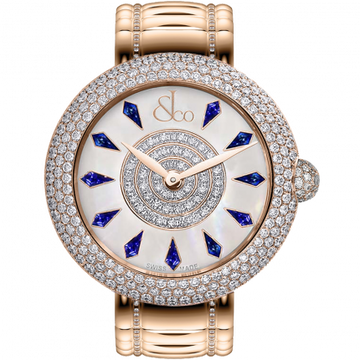 Jacob & Co. Brilliant Half Pave Rose Gold Couture Blue Sapphires 38 mm BQ020.40.RH.KF.A40RA