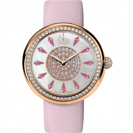 Jacob & Co. Brilliant One Row Rose Gold Pink Sapphires 38 mm BQ020.40.RO.KC.A
