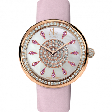 Jacob & Co. Brilliant One Row Rose Gold Pink Sapphires 38 mm BQ020.40.RO.KC.A
