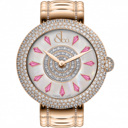 Jacob & Co. Brilliant Half Pave Rose Gold Couture Pink Sapphires 44 mm BQ030.40.RH.KC.A40RA