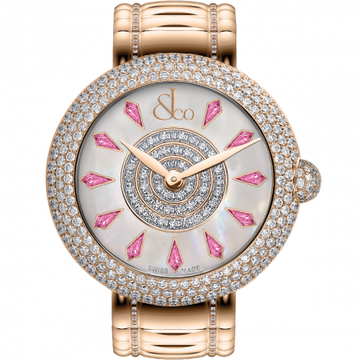 Jacob & Co. Brilliant Half Pave Rose Gold Couture Pink Sapphires 44 mm BQ030.40.RH.KC.A40RA