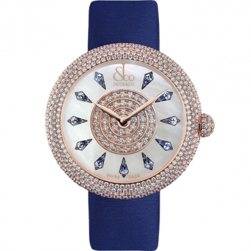 Jacob & Co. Brilliant Half Pave Rose Gold Blue Sapphires 44 mm BQ030.40.RH.KF.A