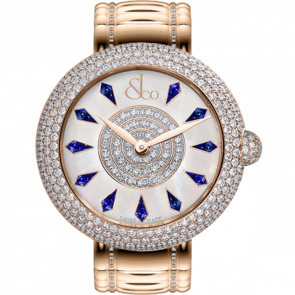 Jacob & Co. Brilliant Half Pave Rose Gold Couture Blue Sapphires 44 mm BQ030.40.RH.KF.A40RA