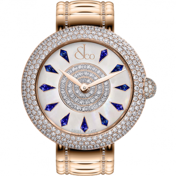 Jacob & Co. Brilliant Half Pave Rose Gold Couture Blue Sapphires 44 mm BQ030.40.RH.KF.A40RA