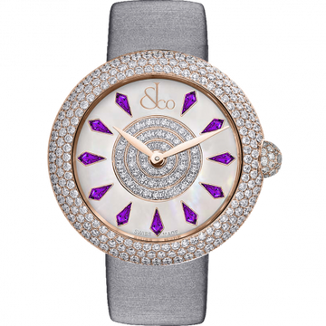 Jacob & Co. Brilliant Half Pave Rose Gold Amethyst Sapphires 44 mm BQ030.40.RH.KH.A