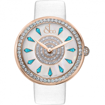 Jacob & Co. Brilliant One Row Rose Gold Icy Blue Sapphires 44 mm BQ030.40.RO.KG.A