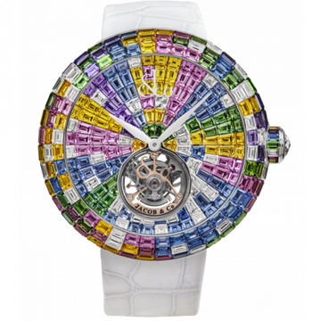 Jacob & Co. Brilliant Flying Tourbillon Arlequino Pastel White Dial 47 mm BT543.30.HX.UF.B