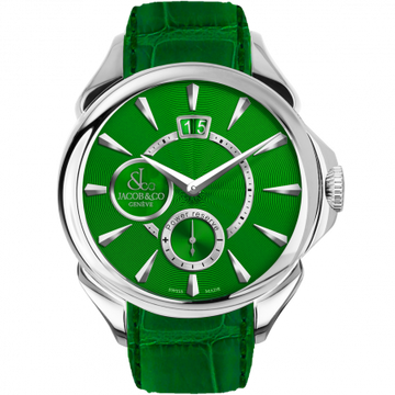 Jacob & Co. Palatial Classic Manual Big Date Steel Green Guilloche Dial 42 mm PC400.10.NS.AE.A