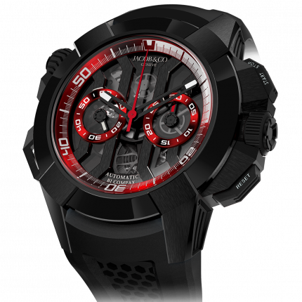 Jacob & Co. Epic X Chrono Black Titanium Black Dial Red Inner Ring 47 mm EC311.21.SB.BR.A