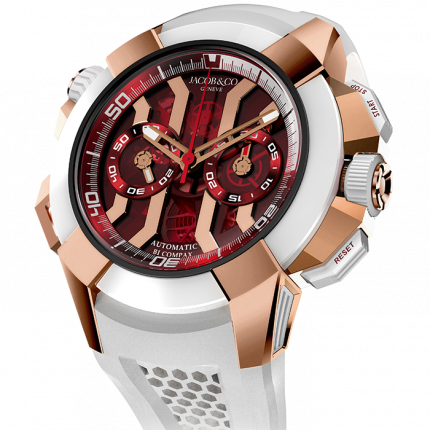 Jacob & Co. Epic X Chrono White Rubber Push Downs 47 mm EC312.42.PB.RR.A