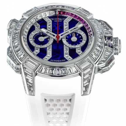 Jacob & Co. Epic X Chrono Baguette Blue Mineral Crystal 47 mm EC422.30.BW.LW.A