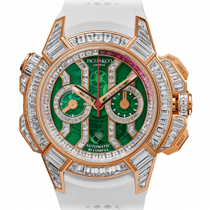 Jacob & Co. Epic X Chrono Baguette Green Mineral Crystal 47 mm EC422.40.BW.GD.A