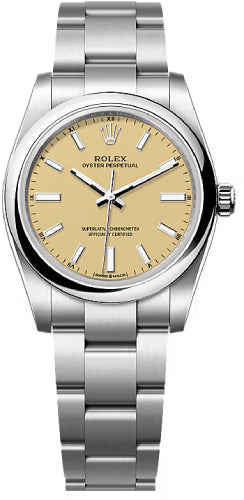 Rolex Oyster Perpetual 34 Beige Dial Oyster Bracelet - 124200 - 2025
