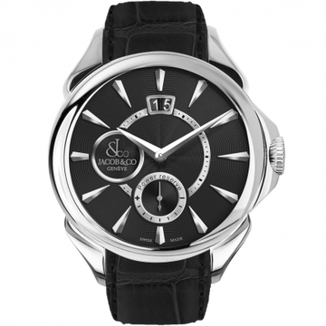 Jacob & Co. Palatial Classic Manual Big Date Steel Black Guilloche Dial 42 mm PC400.10.NS.AB.A