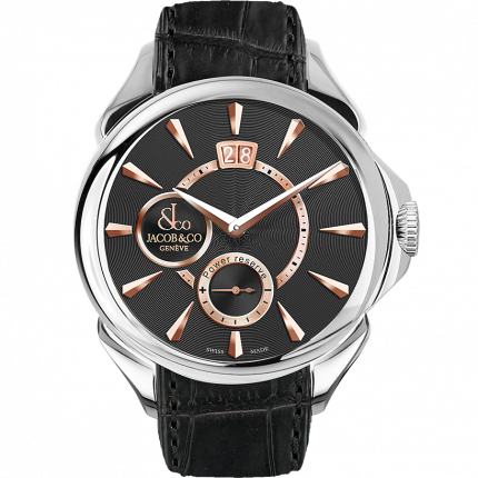 Jacob & Co. Palatial Classic Manual Big Date Steel 5N Color Black Dial 42 mm PC400.10.NS.NK.A