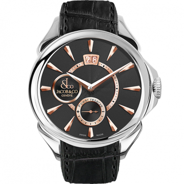 Jacob & Co. Palatial Classic Manual Big Date Steel 5N Color Black Dial 42 mm PC400.10.NS.NK.A