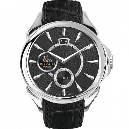 Jacob & Co. Palatial Classic Manual Big Date Steel Black Dial 42 mm PC400.10.NS.NS.A