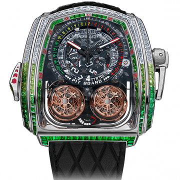 Jacob & Co. Twin Turbo Furious Baguette White Diamonds & Tsavorites TT800.40.AA.UB.ABVEA